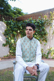 Mint GREEN Hand Embroidery WAISTCOAT( WEDDING SPECIAL )