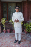 CREAM COLORED JACKARD PRINCE COAT