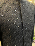Black Prince Coat with Square Mirror Work – Festive & Contemporary Elegance