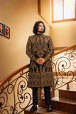 Majestic Black And Gold Heavily Embroidered Sherwani