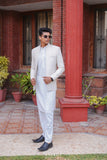 WHITE SITARA FRONT-OPEN DESIGNER PRINCE COAT