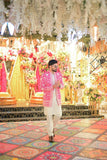 Royal Pink Embroidered Prince Coat Set – Wedding & Mehndi Wear