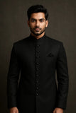Timeless Black Plain Sherwani – Premium Classic Edition