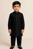 Kids Classic Black Kurta Pajama – Elegant Traditional Wear
