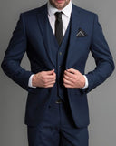 Elegant Navy Blue 3-Piece Suit