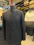 Black Prince Coat with Square Mirror Work – Festive & Contemporary Elegance