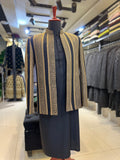 Black Front-Open Prince Coat with Mysuri Embroidery – Elegant Parallel Design