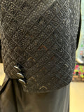 Black Embroidered Prince Coat with Plain Metal Buttons – Timeless Formal Elegance