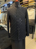 Black Prince Coat with Square Mirror Work – Festive & Contemporary Elegance