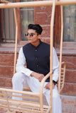 Black Plain Waistcoat in Suiting Fabric