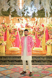 Royal Pink Embroidered Prince Coat Set – Wedding & Mehndi Wear
