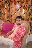 Royal Pink Embroidered Prince Coat Set – Wedding & Mehndi Wear