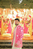 Royal Pink Embroidered Prince Coat Set – Wedding & Mehndi Wear