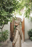 Golden Dark Hand-Work Sherwani – Royal Wedding Package