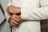 Elegant White Prince Coat with Intricate Embroidery
